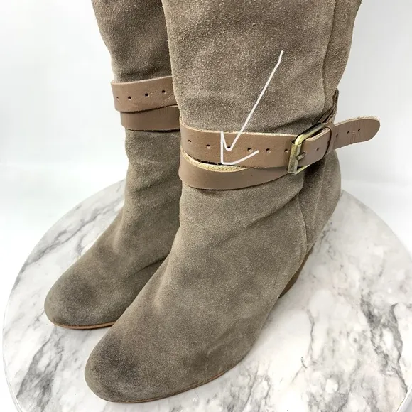 Anthropologie Corso Como Aspire Suede Boots 9 Bohemian Classic Neutral Timeless