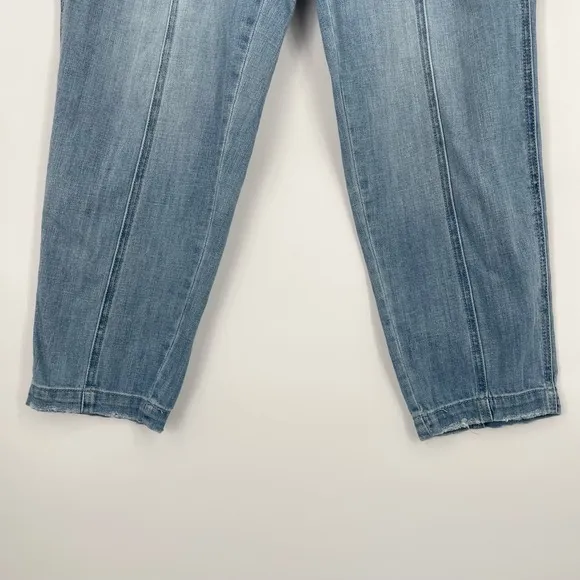 Anthropologie Frayed Womens High Rise Semi Distressed Relaxed Light Wash Jeans M