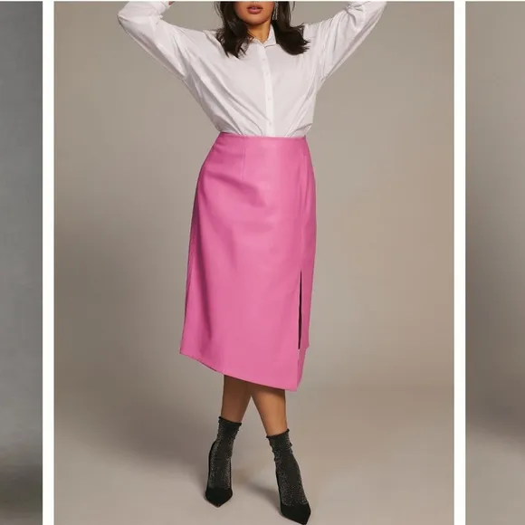 Anthropologie Maeve Faux Leather Midi Skirt