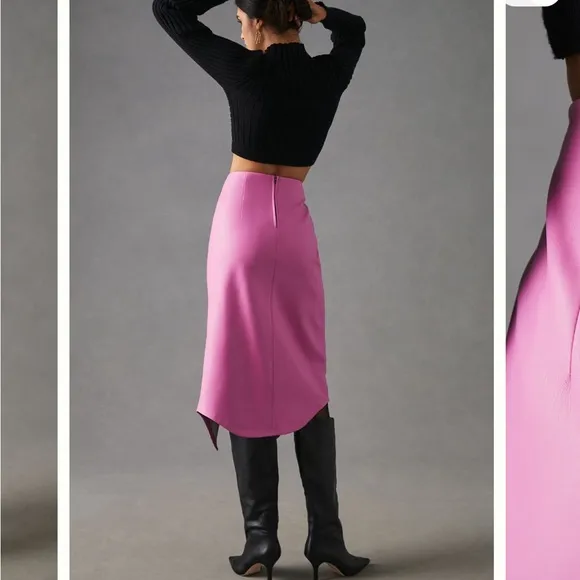 Anthropologie Maeve Faux Leather Midi Skirt