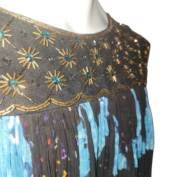 Anthropologie Moulinette Soeurs Beaded Sleeveless Swing Dress - Women's