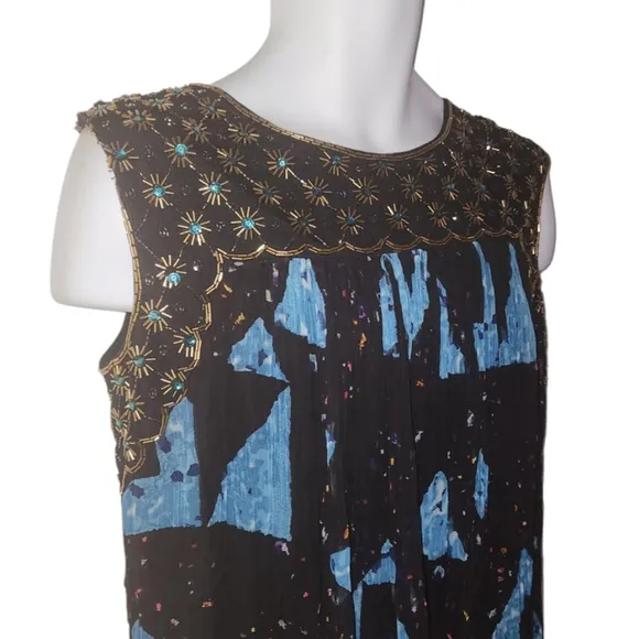 Anthropologie Moulinette Soeurs Beaded Sleeveless Swing Dress - Women's