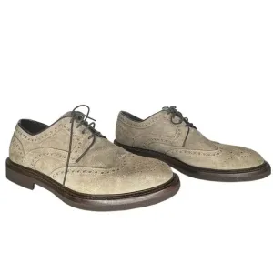 Antonio Maurizi Mens Wingtip Suede Leather Oxford Dress Shoes Gray SIZE 8