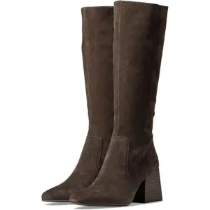 AQUA COLLEGE Womens Brown Tori Square Toe Stacked Heel Suede Boots Shoes 11 M