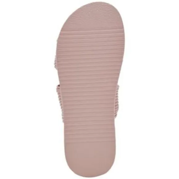 AQUA COLLEGE Womens Pink 1&quot; Platform Clarissa Wedge Sandals Shoes 10 M