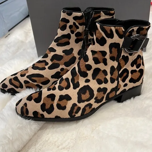 Aquatalia Leopard Boots, NWT