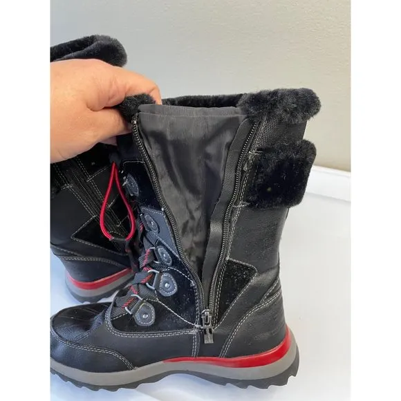 Aquatherm By Santana Canada Kirima Black Lace Winter Boots