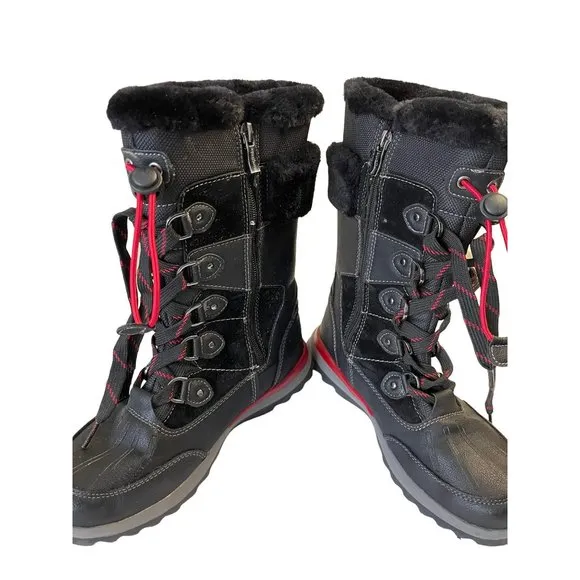Aquatherm By Santana Canada Kirima Black Lace Winter Boots