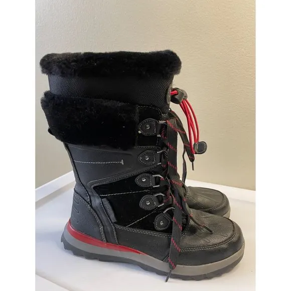 Aquatherm By Santana Canada Kirima Black Lace Winter Boots