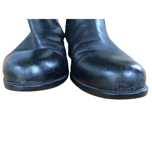 Ariat Black Leather Harness Biker Moto Boots Size 8M Womens