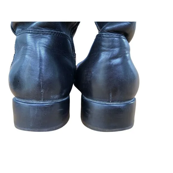 Ariat Black Leather Harness Biker Moto Boots Size 8M Womens