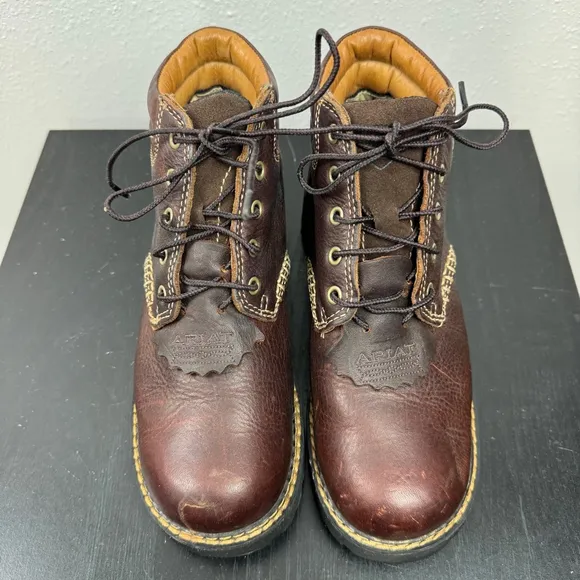 Ariat Canyon Boots Womens 6.5B Brown Leather Lace Up Work Casual Western Cowgirl