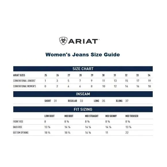 Ariat Real Denim Women's 25 R Mid Rise Flare Stretch Western Jeans NWT