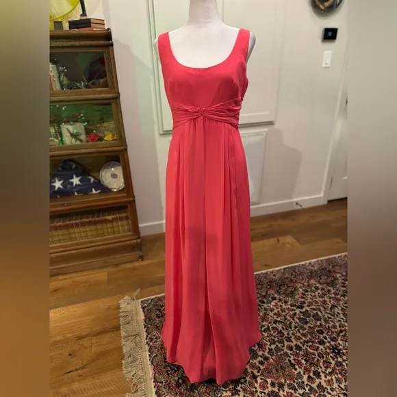 Armani Collezioni Coral Formal Silk Formal Dress Small Medium Sheer Empire waist