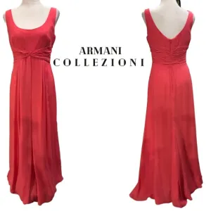Armani Collezioni Coral Formal Silk Formal Dress Small Medium Sheer Empire waist