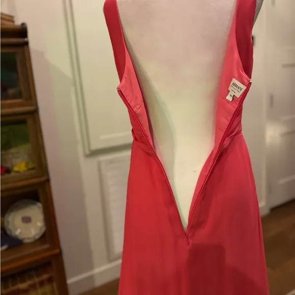 Armani Collezioni Coral Formal Silk Formal Dress Small Medium Sheer Empire waist