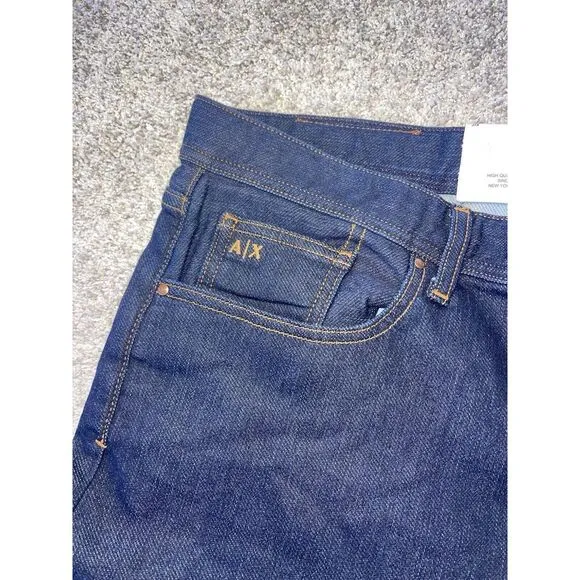 Armani Exchange A|X J13 Men's Slim Fit Dark Blue Stretch Cotton‎ Jeans 38R