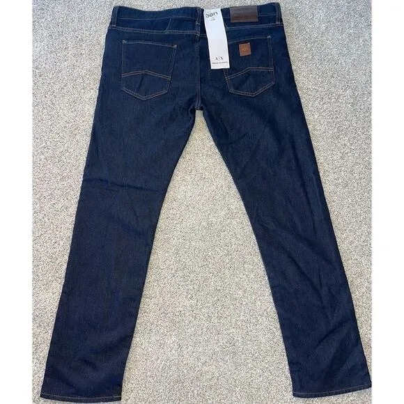 Armani Exchange A|X J13 Men's Slim Fit Dark Blue Stretch Cotton‎ Jeans 38R