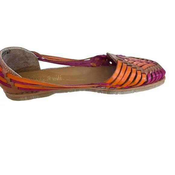 Artemia Women's Handmade Leather Huarache ballet flats Multicolor Size 38 7.5