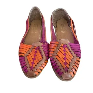 Artemia Women's Handmade Leather Huarache ballet flats Multicolor Size 38 7.5