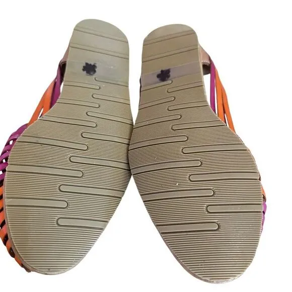 Artemia Women's Handmade Leather Huarache ballet flats Multicolor Size 38 7.5