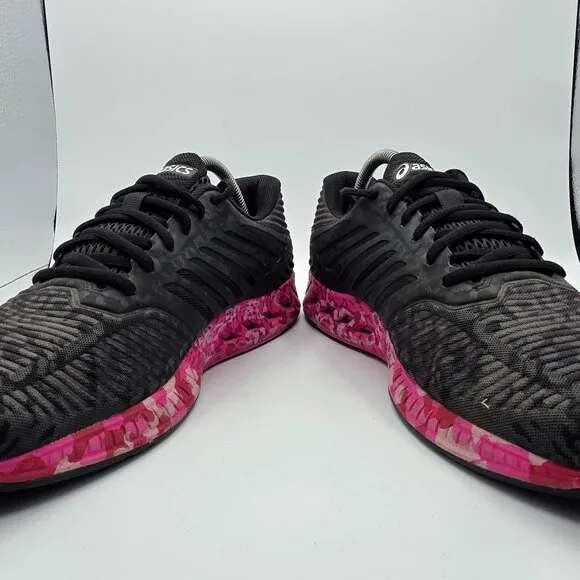Asics FuzeX Breast Cancer Awareness Mens Size 9 Black Pink Athletic Shoes T6J2N