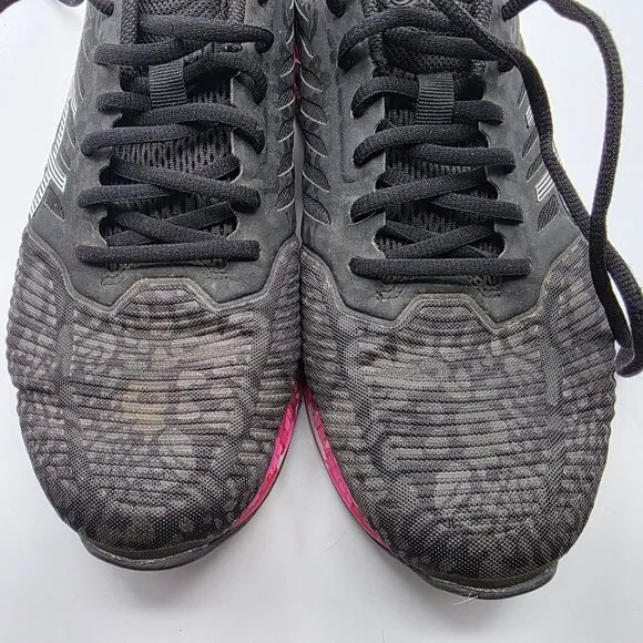 Asics FuzeX Breast Cancer Awareness Mens Size 9 Black Pink Athletic Shoes T6J2N