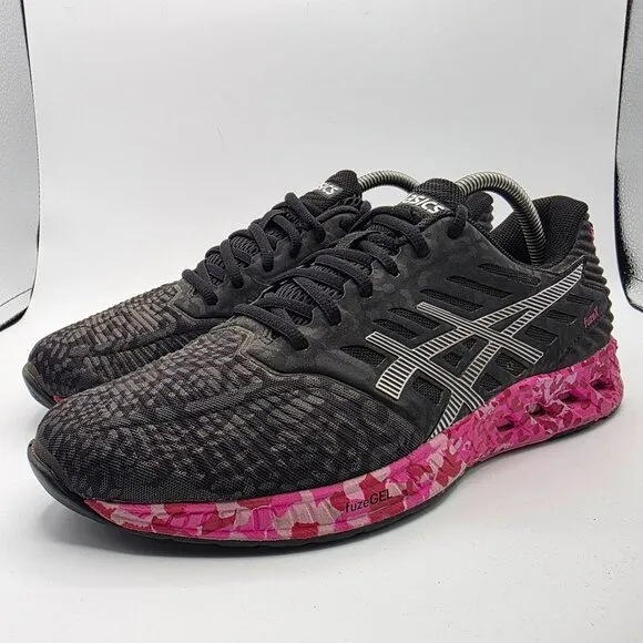 Asics FuzeX Breast Cancer Awareness Mens Size 9 Black Pink Athletic Shoes T6J2N