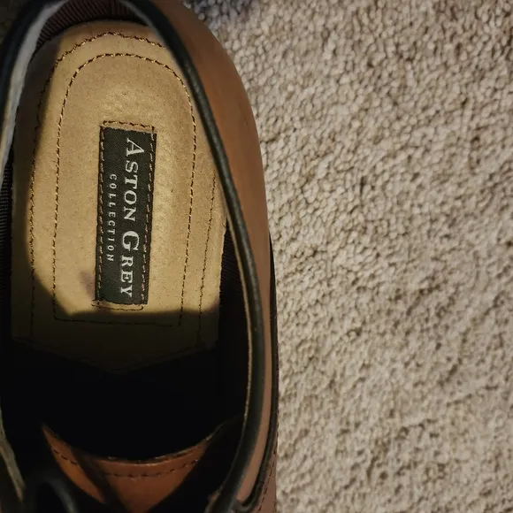 Aston Grey Men's Brown Leather Dress Shoes