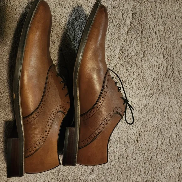 Aston Grey Men's Brown Leather Dress Shoes