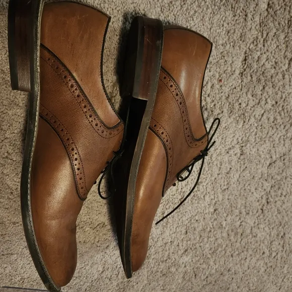 Aston Grey Men's Brown Leather Dress Shoes