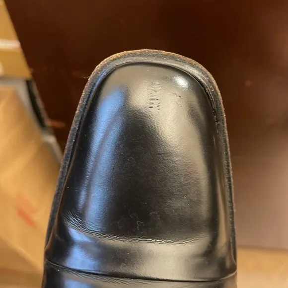 Authentic Gucci Black Leather Heels Square-Toe Medium Heel 3.5” EUC size 7.5B