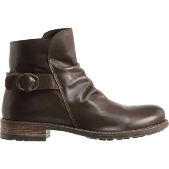 Avellini Portugal Ruched Boots - Leather Sz 38 /8 lugged heel side buckle comfy
