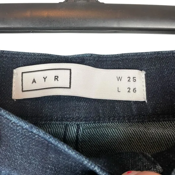 AYR The Riser Skinny Jeans Dark Wash 25x26 Made in LA