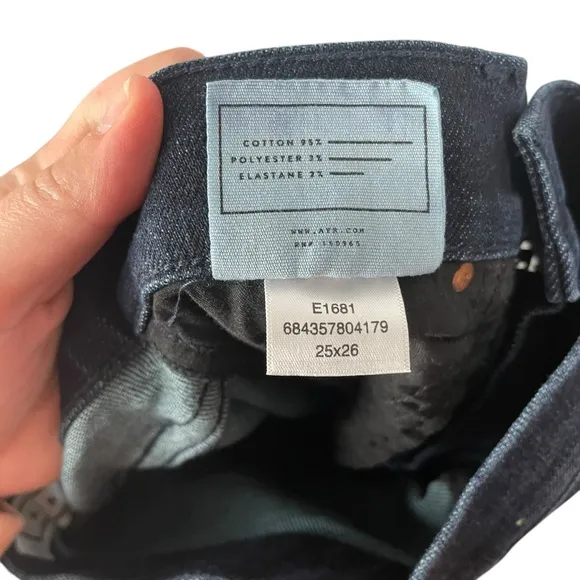 AYR The Riser Skinny Jeans Dark Wash 25x26 Made in LA