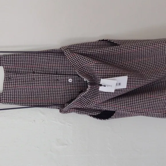 BA&amp;SH Robe Penelope Houndstooth Wool Blend Overall Lady Dress Beige Size 0 NWT
