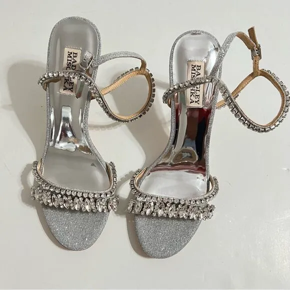 Badgley Mischka Marina Gemstone Stiletto Ankle Strap Sandal Size 8