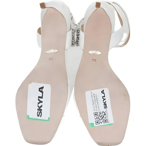 Badgley Mischka Women's Tisha Leather Embellished Heels Size 9.5