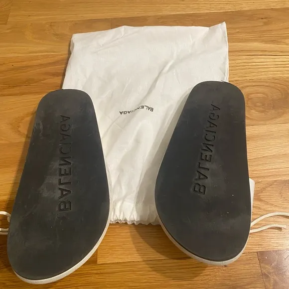 Balenciaga White Slide Sandals
