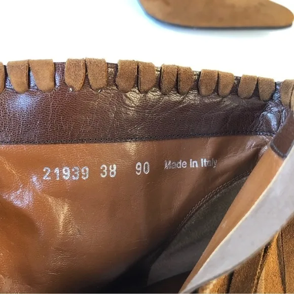 BALLIN made in Italy tan point toe high heel fingers booties 7.5