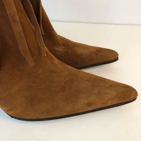 BALLIN made in Italy tan point toe high heel fingers booties 7.5