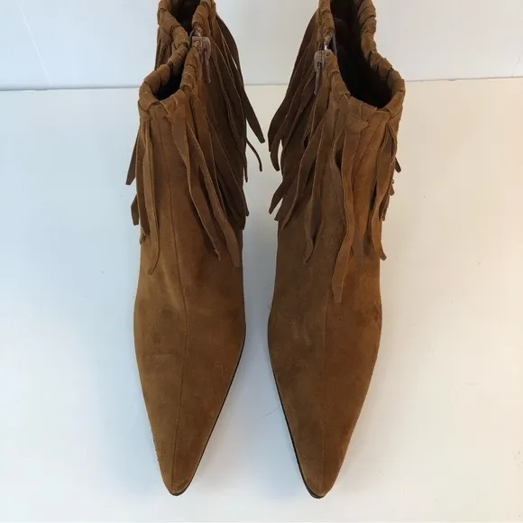BALLIN made in Italy tan point toe high heel fingers booties 7.5