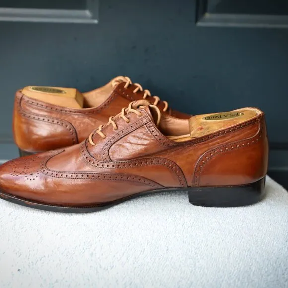 Bally 10-M Brown Wingtip Oxford Dress Shoes