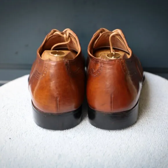 Bally 10-M Brown Wingtip Oxford Dress Shoes