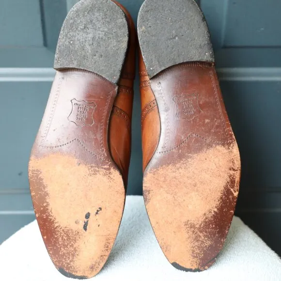 Bally 10-M Brown Wingtip Oxford Dress Shoes