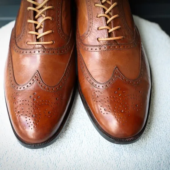 Bally 10-M Brown Wingtip Oxford Dress Shoes