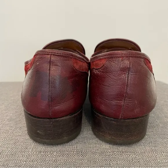 BALLY Rovero II Vintage Burgundy Suede Tassel Loafers - Size 9