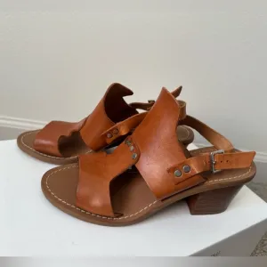 Barbara Barbieri Brown Leather Slingback Sandal Made in ITALY Size 6