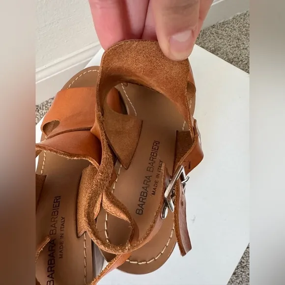 Barbara Barbieri Brown Leather Slingback Sandal Made in ITALY Size 6