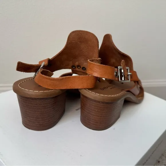 Barbara Barbieri Brown Leather Slingback Sandal Made in ITALY Size 6